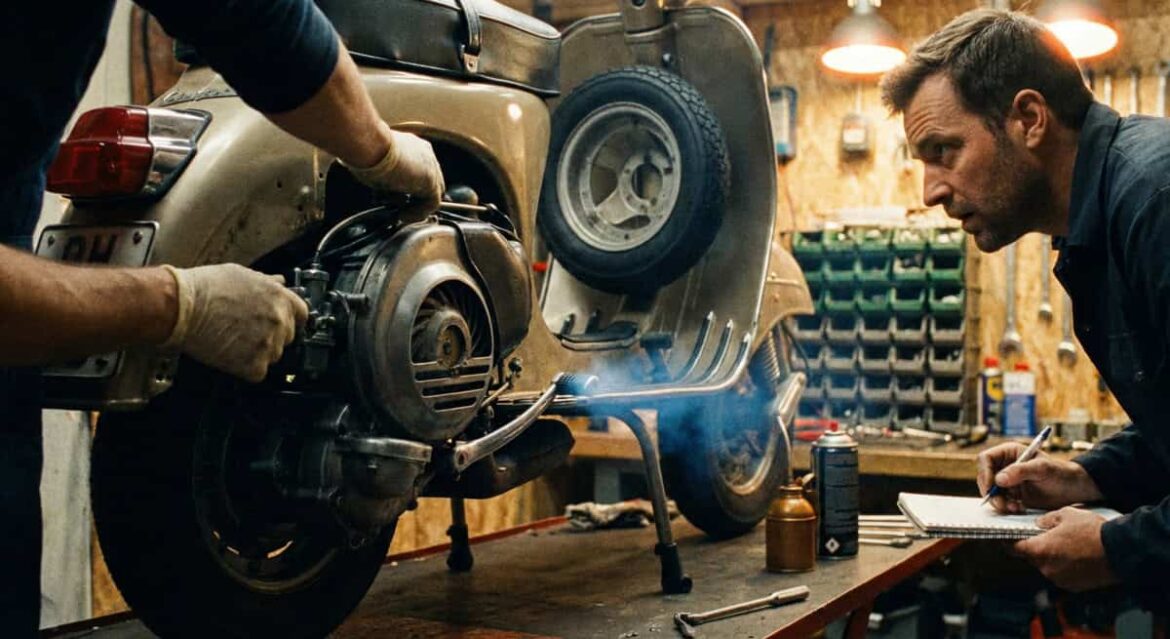 smontaggio moto per il restauro