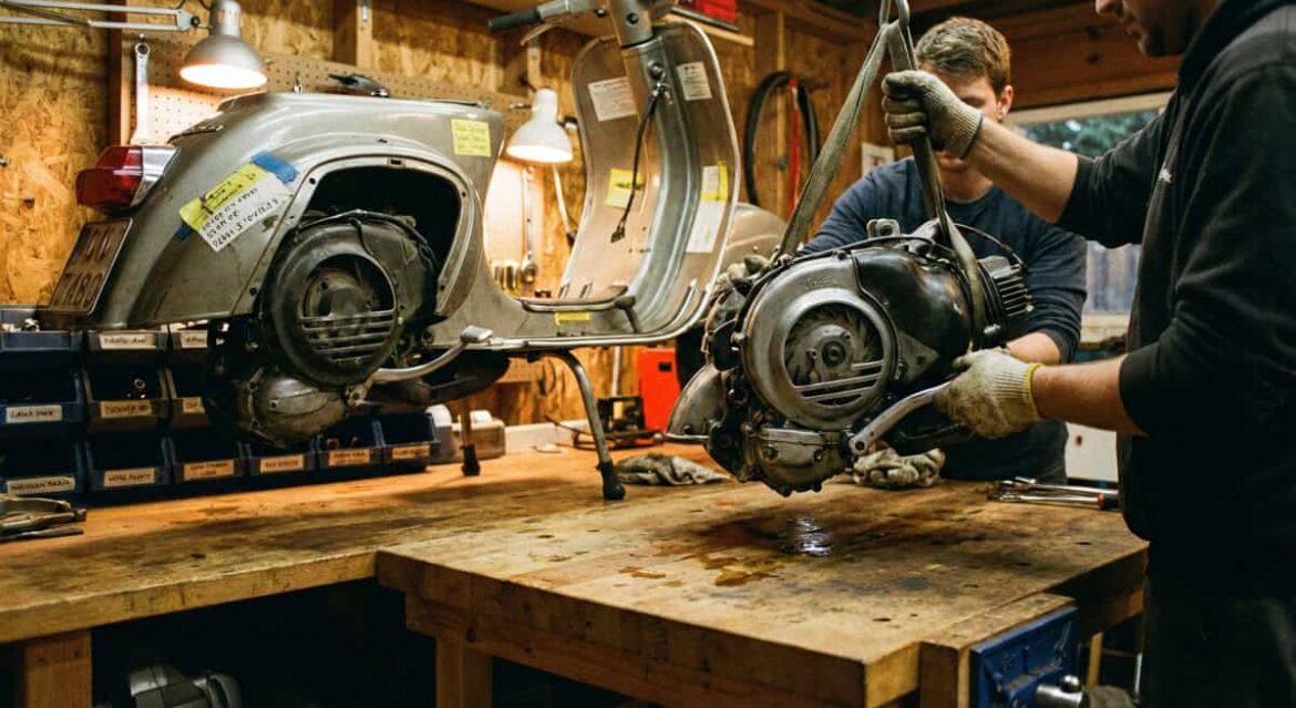 staccare motore dal telaio moto