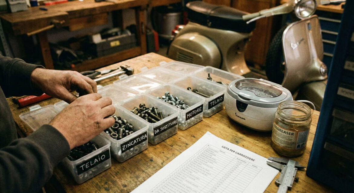 viti e bullone del restauro moto