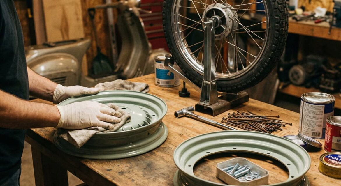 restauro cerchio moto d'epoca
