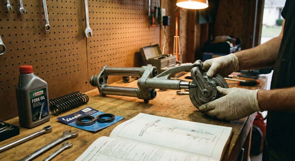 restauro forcella moto d'epoca